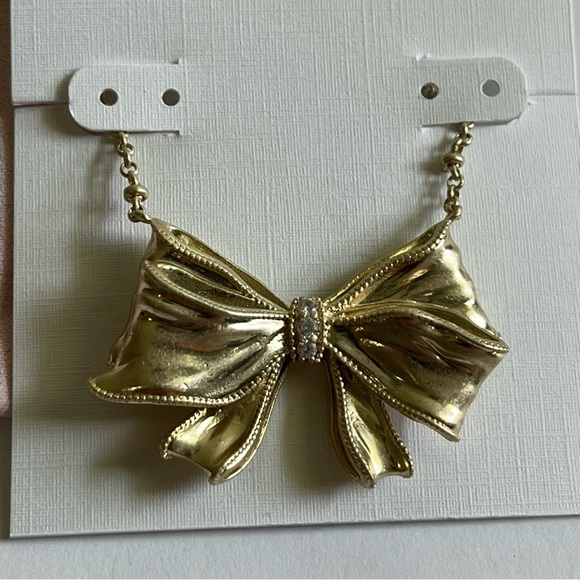 LoveShackFancy Gold Bow Necklace - Picture 7 of 12